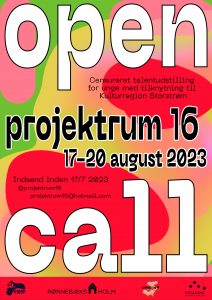 åben projektrum plakat billede dato 17 til 20 august.